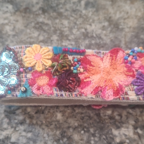 Colorful Floral Embroidered Belt with Tassel - Picture 10 of 14